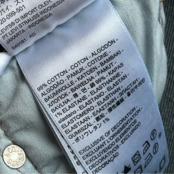 Levi’s 501 Charleston Outlasted Blue 36200-0157 Straight Leg High Rise Crop Jean - Picture 10 of 13